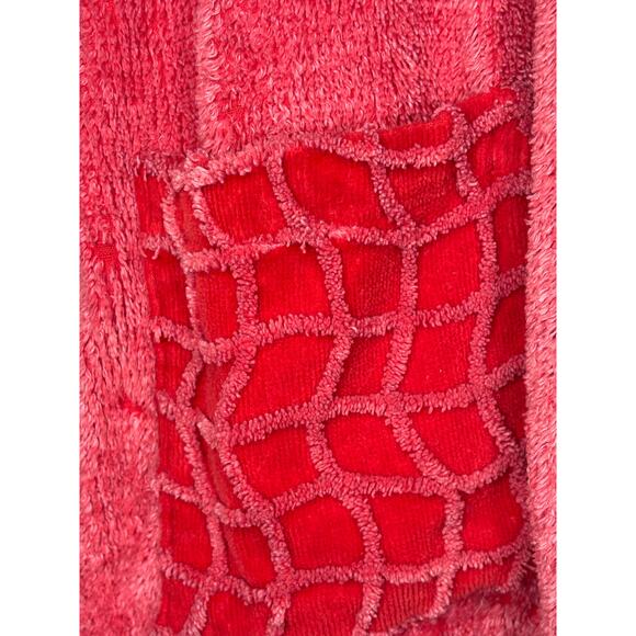Vtg Norm Thompson Chenille Cardigan Pink/Red Unique Patterned Pockets & Sleeves - Picture 6 of 16